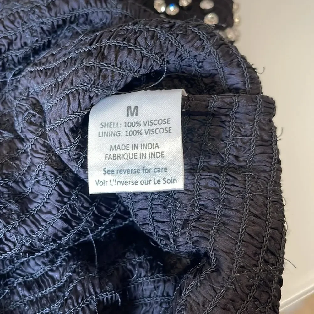 Retrofete Felicity Strapless Grid Crystal Embellished Black Mini Dress Sz M - Picture 11 of 11